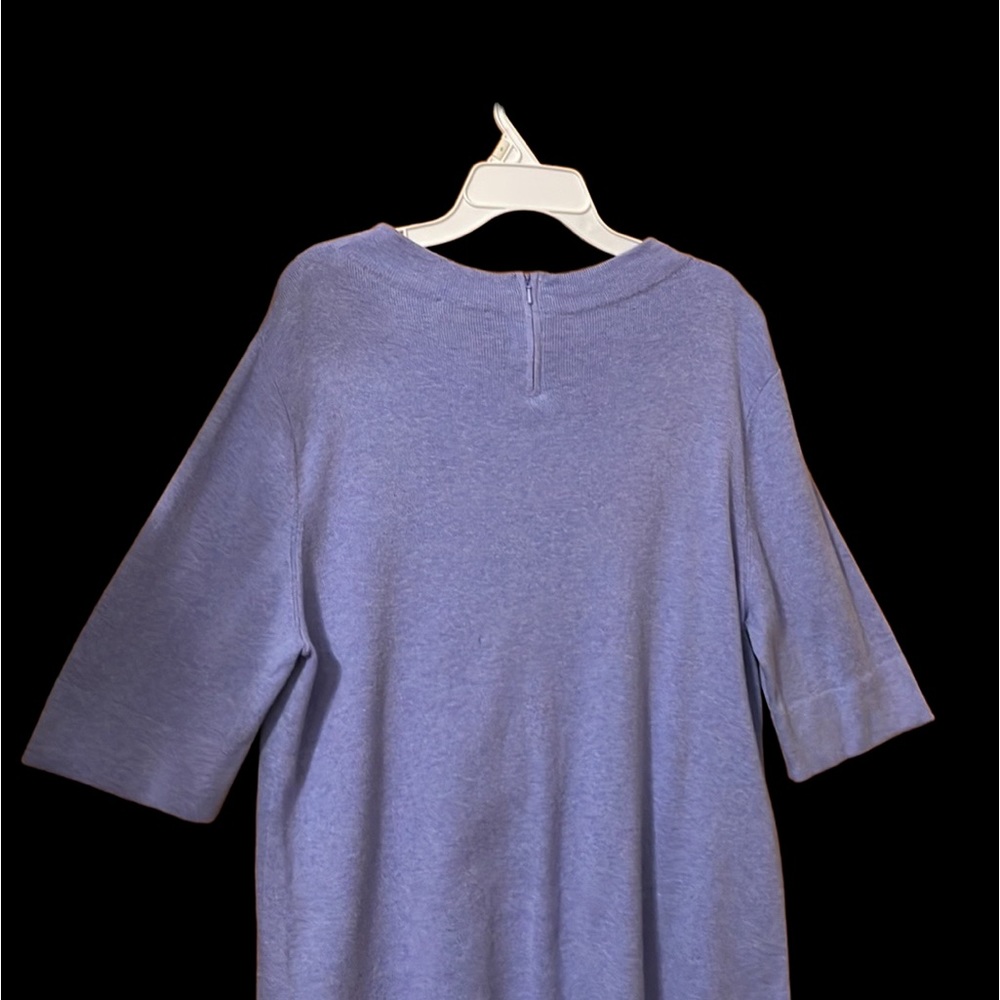 Talbots Cotton Blend Violet Round Neck Elbow Length Sleeves Sweater Top Size L - Picture 7 of 12